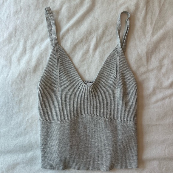 Garage Gray Ribbed Tank Top - Picture 1 of 2